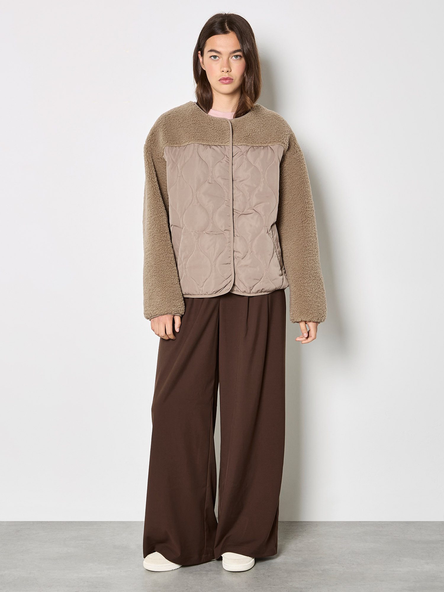 Apricot Kurzjacke Gesteppte Jacke Einfarbig