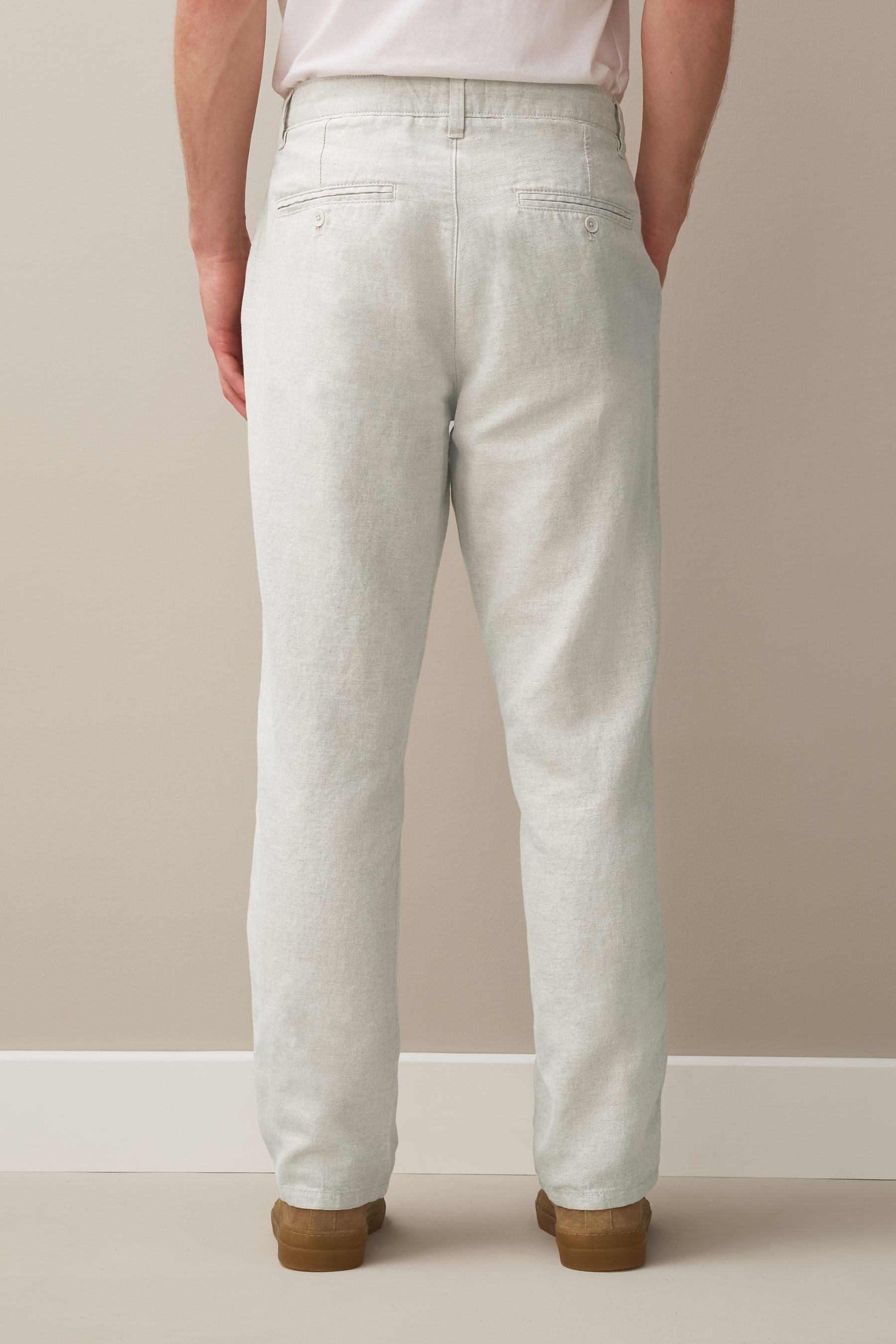Next Chinohose Slim Fit Chinohose aus Baumwoll-Leinengemisch (1-tlg)