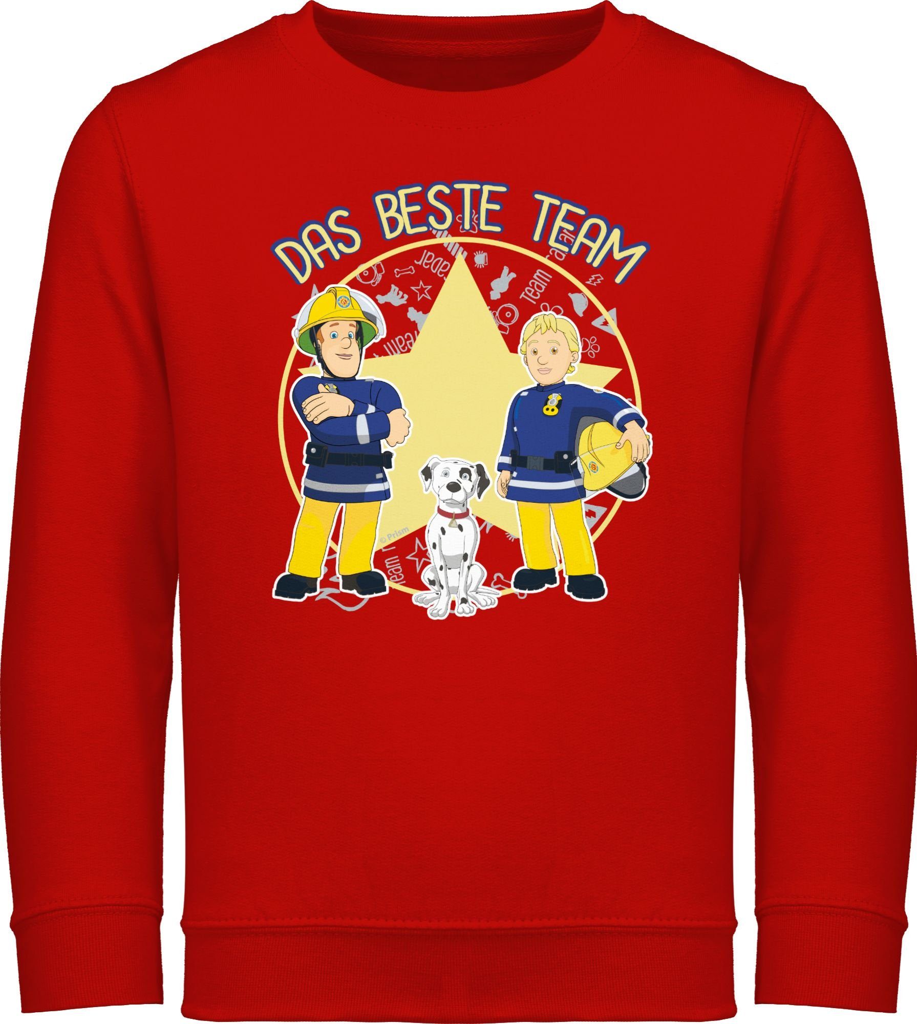 Shirtracer Sweatshirt Das beste Team - Sam, Penny & Schnuffi Feuerwehrmann Sam Mädchen 1 Rot