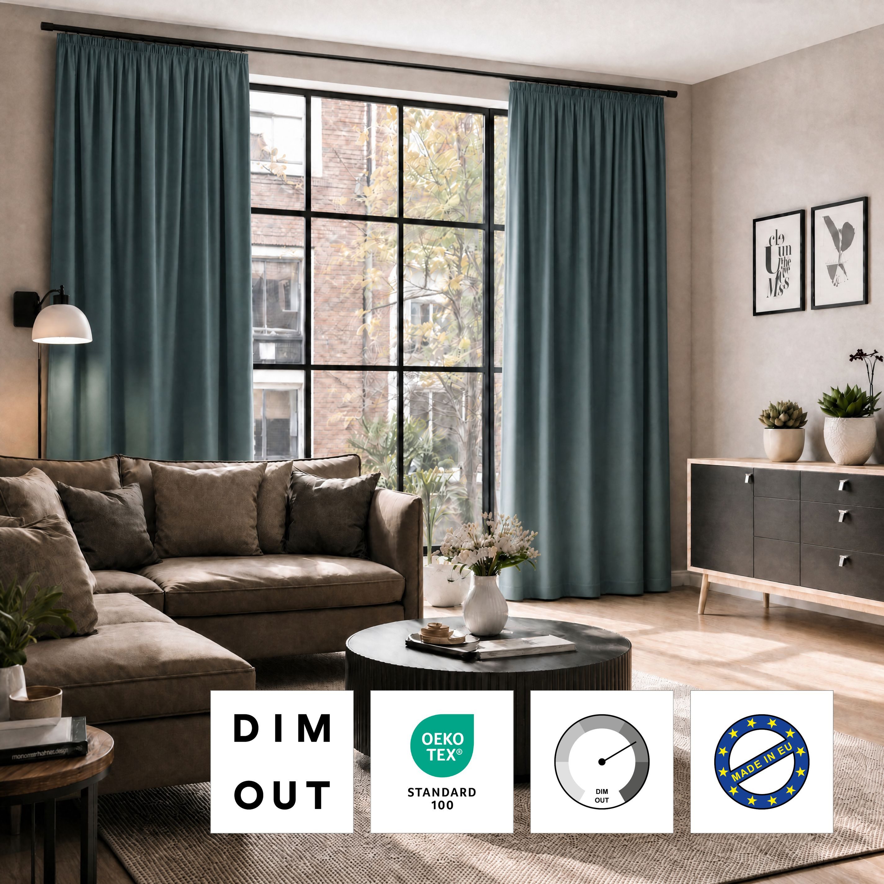 OTTO home Verdunkelungsvorhang ELLIAS, nach Wunschmaß, verdunkelnd & blickdicht, Made in Europe (1 St), Kräuselband, verdunkelnd, einfarbig, uni, Maßanfertigung in Europa, hochwertig