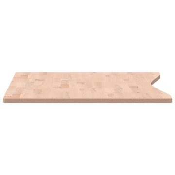 vidaXL Schreibtisch Schreibtischplatte 110x55-60x1,5 cm Massivholz Buche Arbeitsplatte Bür