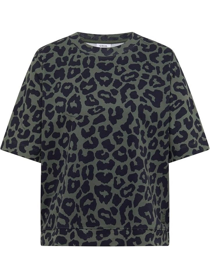 CECIL Langarmshirt TOS Two-Tone Leo AOP Shirt