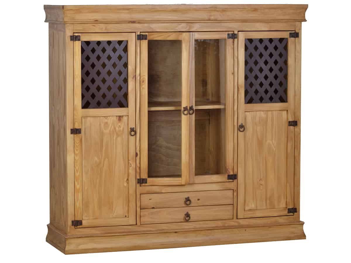 MiaMöbel Highboard Mexico, aus massivem Pinienholz Honig