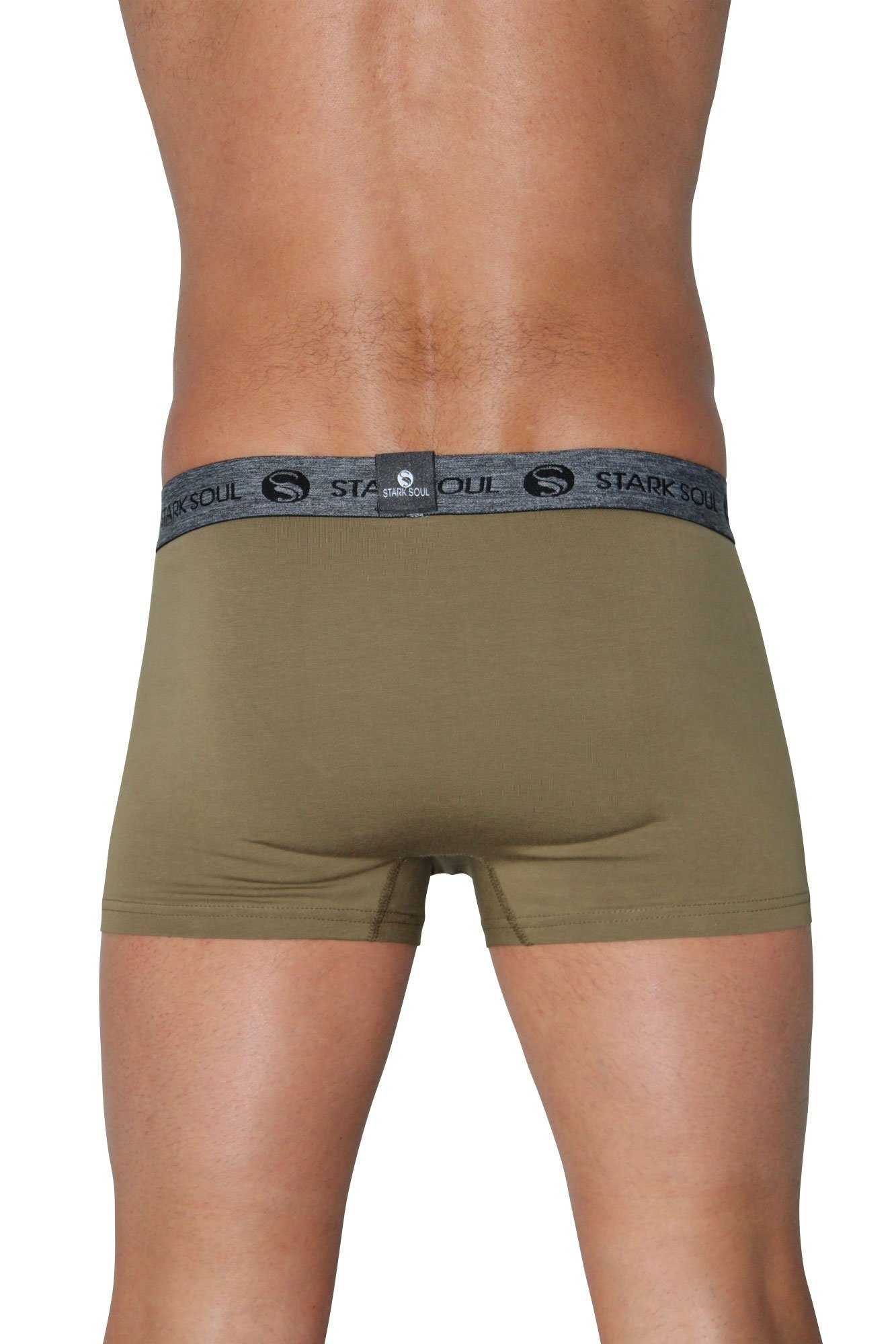 Stark Soul® Hipster Boxershorts im 6er-Pack Baumwoll-Unterhosen Khaki Boxershorts, Herren 6er Pack