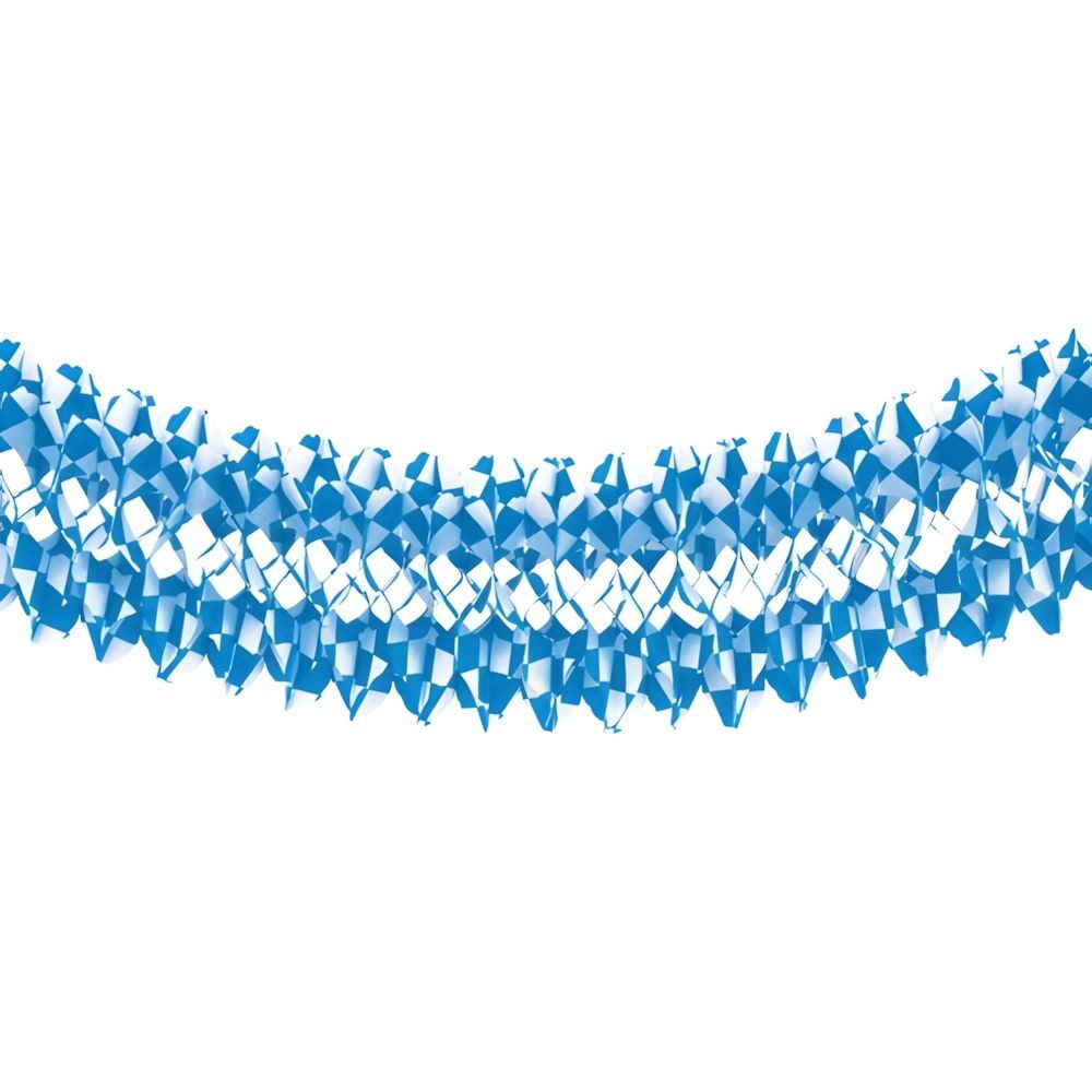 Girlande 5x Großraumgirlande Papier Ø25cm 10m Bayrisch Blau schwer entflammbar