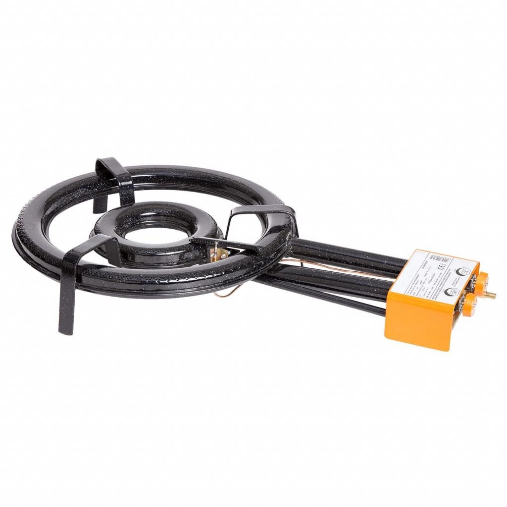 Paella World International Gasgrill-Brenner 1604 2-Ring-Gasbrenner mit Sicherheitszündung, 46 cm