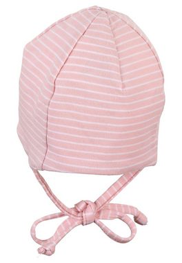 Sterntaler® Schlupfmütze OCS Beanie (1-St., Mütze Kinder mit Ringeln tragbar mit und ohne Umschlag) Babymütze aus Baumwolle mit Bindeband und Ohrenklappen