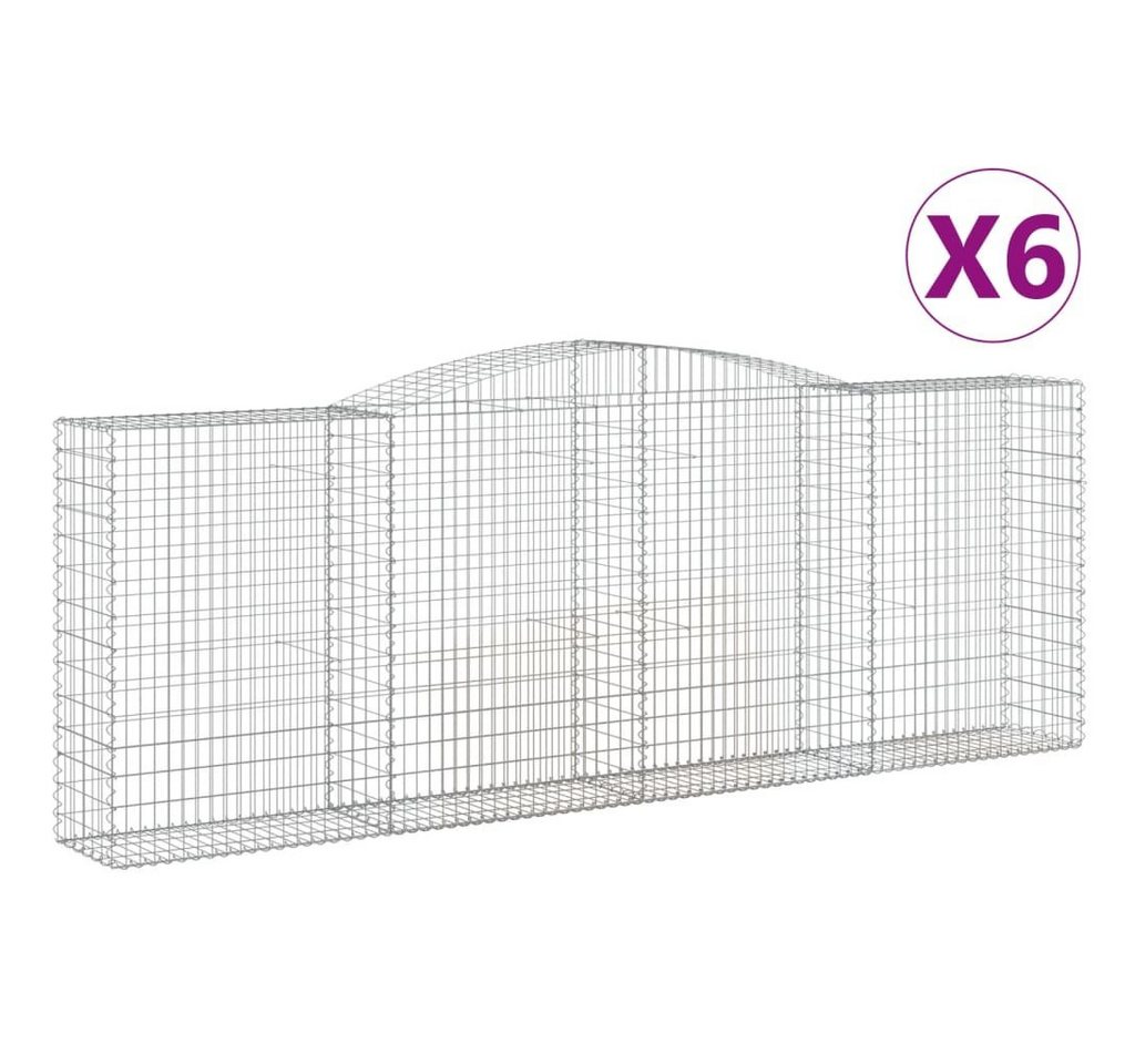 Thumbnail - vidaXL Blumentopf Gabionen mit Hochbogen 6 Stk. 400x50x140/160cm Verzinktes Eisen (6 St)