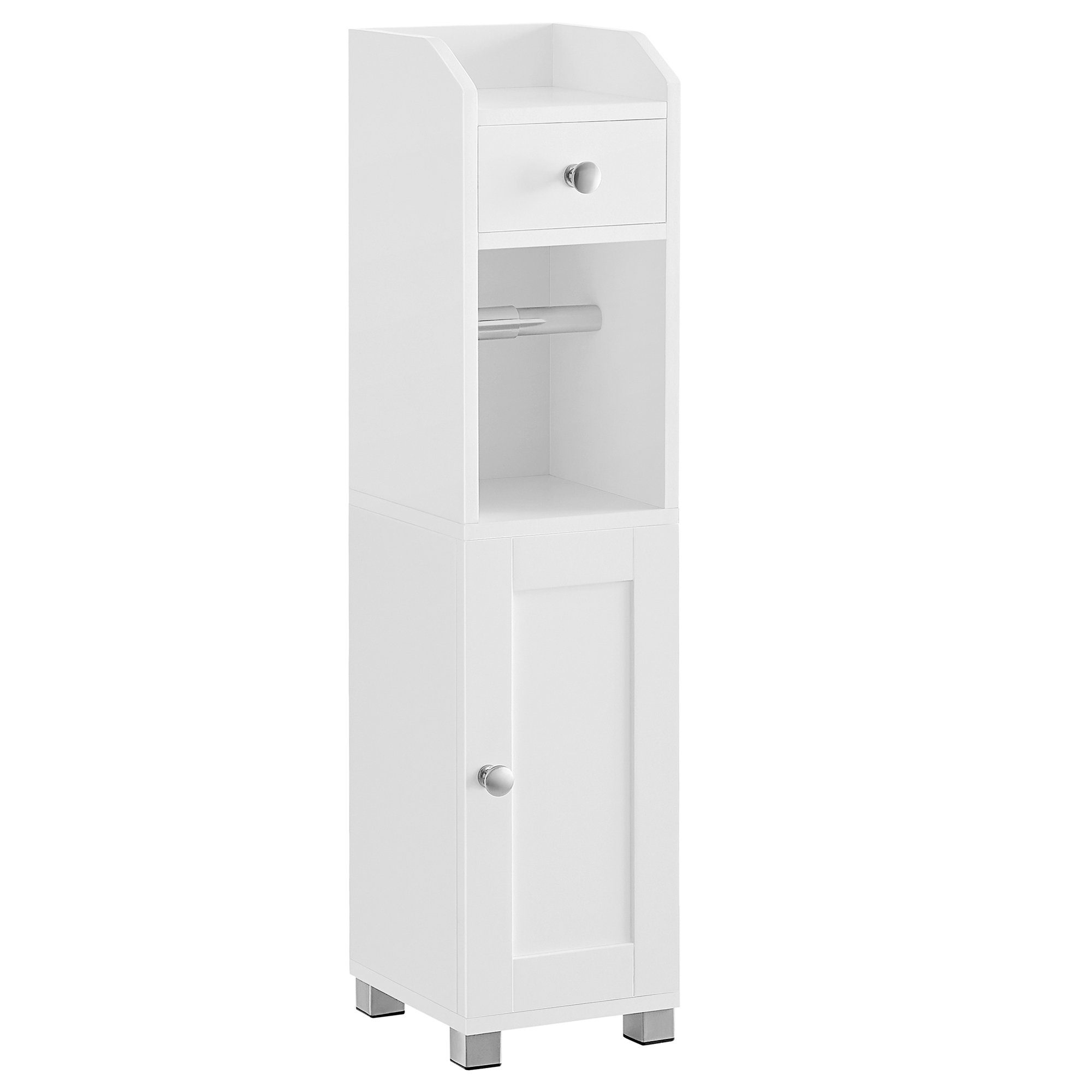 VASAGLE Badkommode Toilettenschrank, Badezimmerschrank, Badschrank, für kleine Räume, Badregal, mit verstellbarer Ablage, wasserdichte Füße