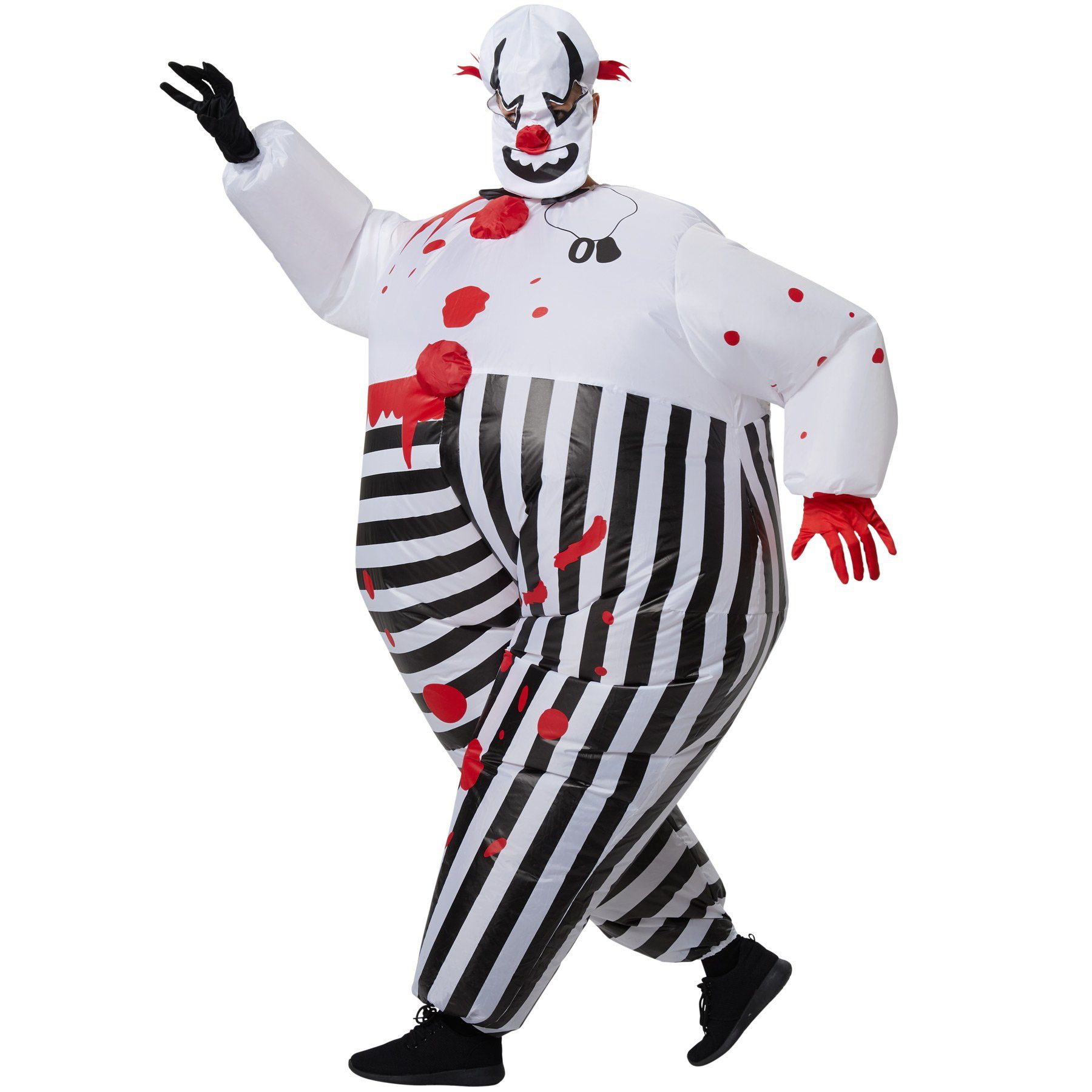 dressforfun Kostüm Aufblasbares Kostüm Horror-Clown, Aufblasbares Kostüm mit Handschuhen und Maske