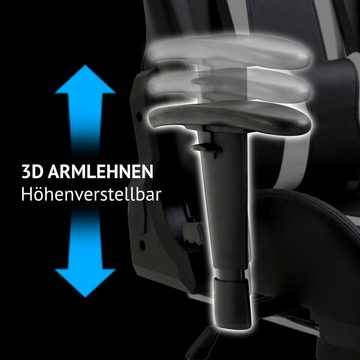 SVITA Gaming Chair GAMYX (1 St), ausziehbare Fußablage, verstellbare Armlehnen, Lenden- & Nackenkissen