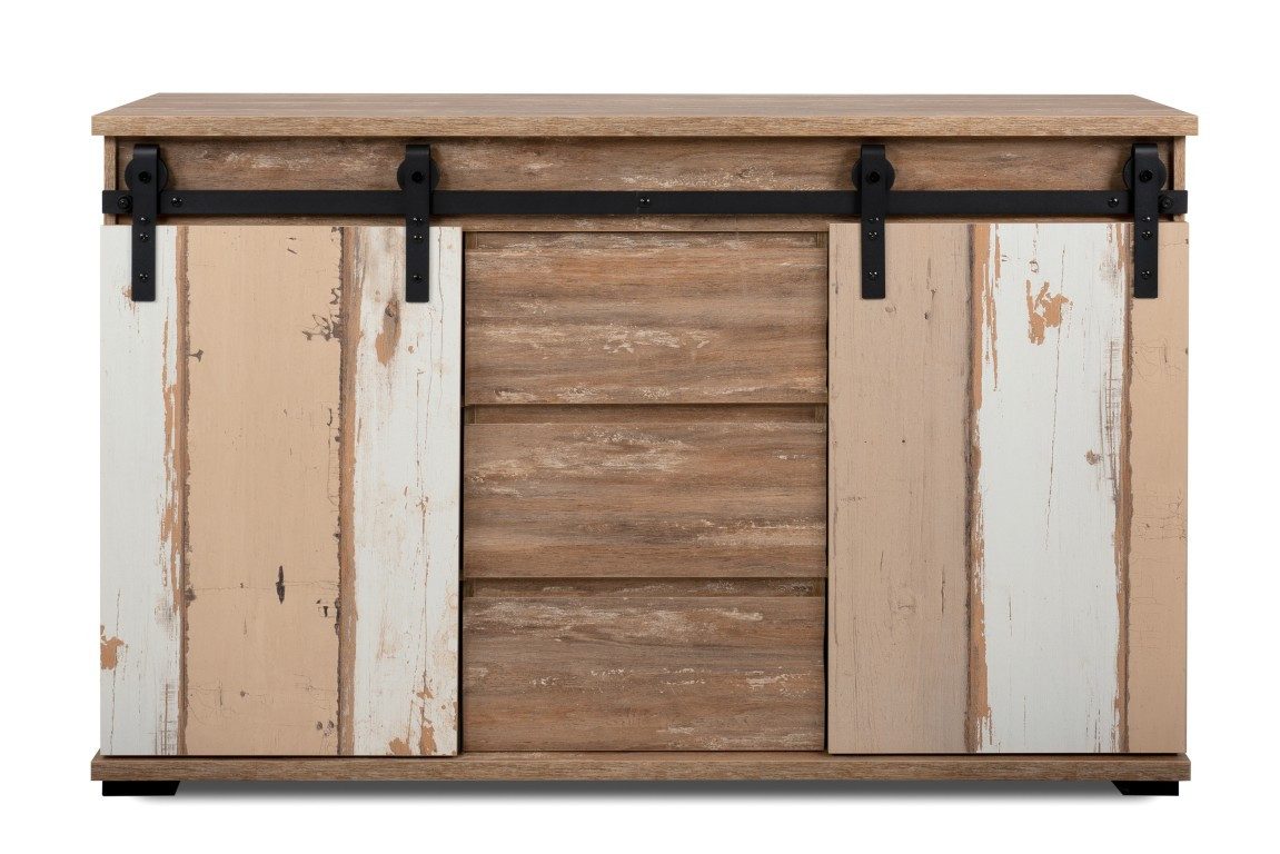 Finori Sideboard Kommode Marrakesch mit Schubkästen, Valhalla Eiche / Milford Kiefer