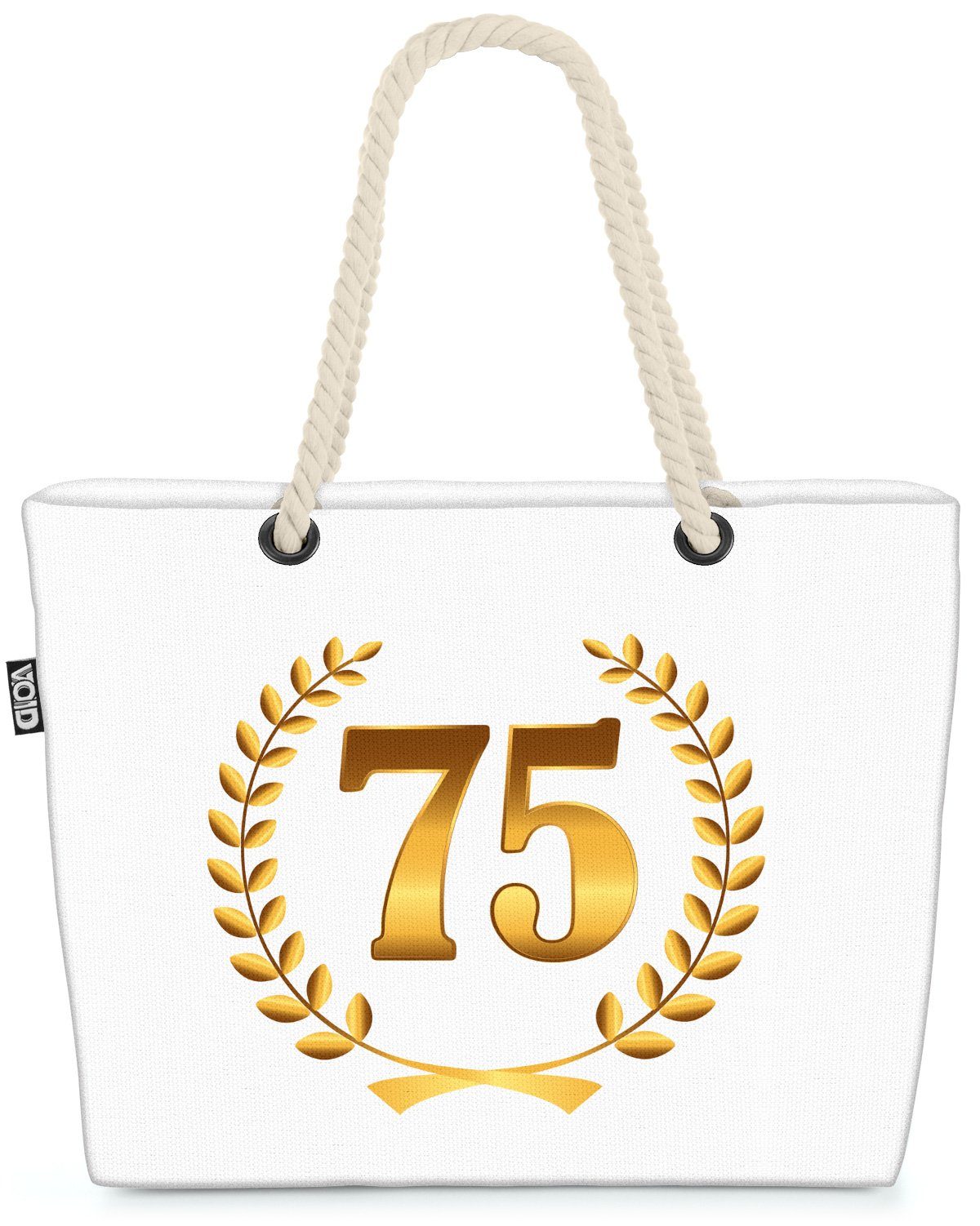 VOID Strandtasche (1-tlg), 75 Jahre Jubiläum Geburtstag Jubiläum Kranz Geburtstag Hochzeit Jahre