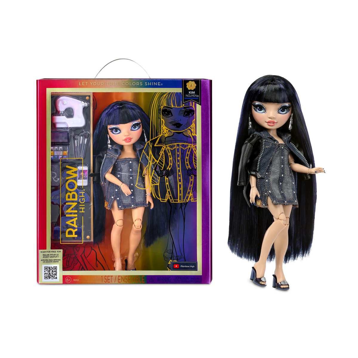 MGA Anziehpuppe Rainbow High Modepuppe Kim Nguyen Blaue Puppe Modisches Outfit 4+