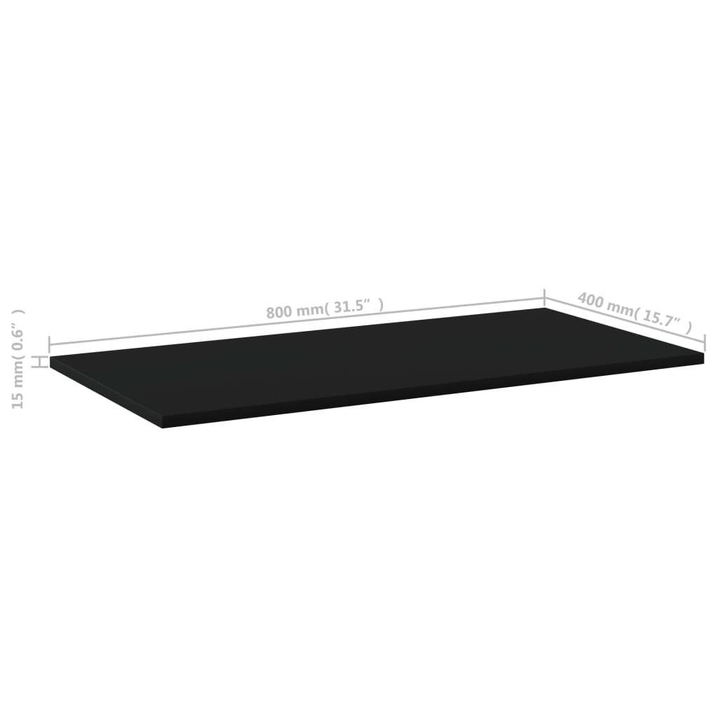 vidaXL Spanplatte 80x40x1,5 Schwarz Stk Bücherregal-Bretter cm 4 Regal