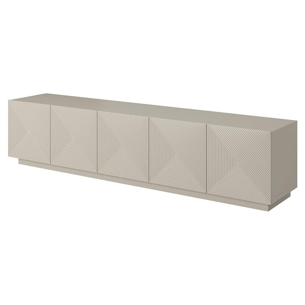 Lomadox Lowboard ADARE-141, 200 cm breit, kaschmir mit gerillter Front