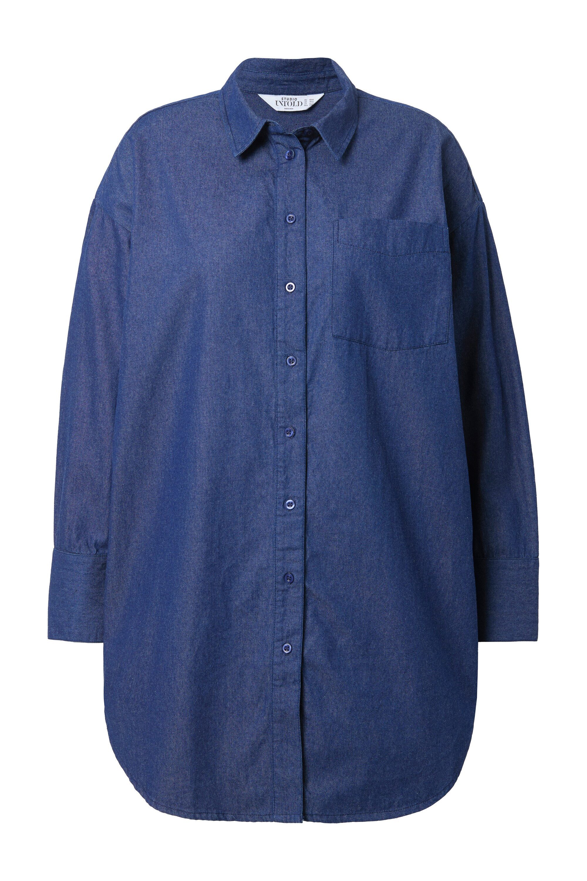 Studio Untold Hemdbluse Hemdbluse oversized Denim-Optik Ärmel raffbar günstig online kaufen