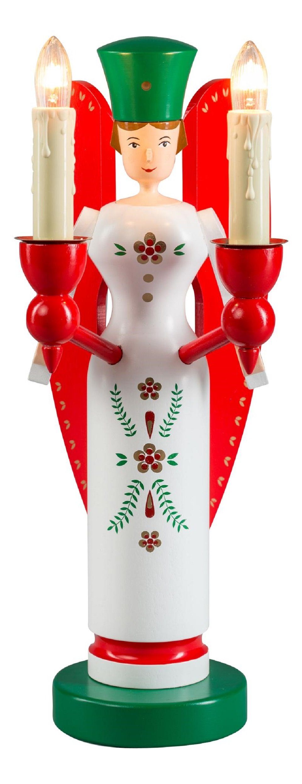 Erzgebirgische Volkskunst Richard Glässer GmbH Weihnachtsfigur Richard Glässer Engel elektrisch beleuchtet (1 St), Handarbeit aus dem Erzgebirge