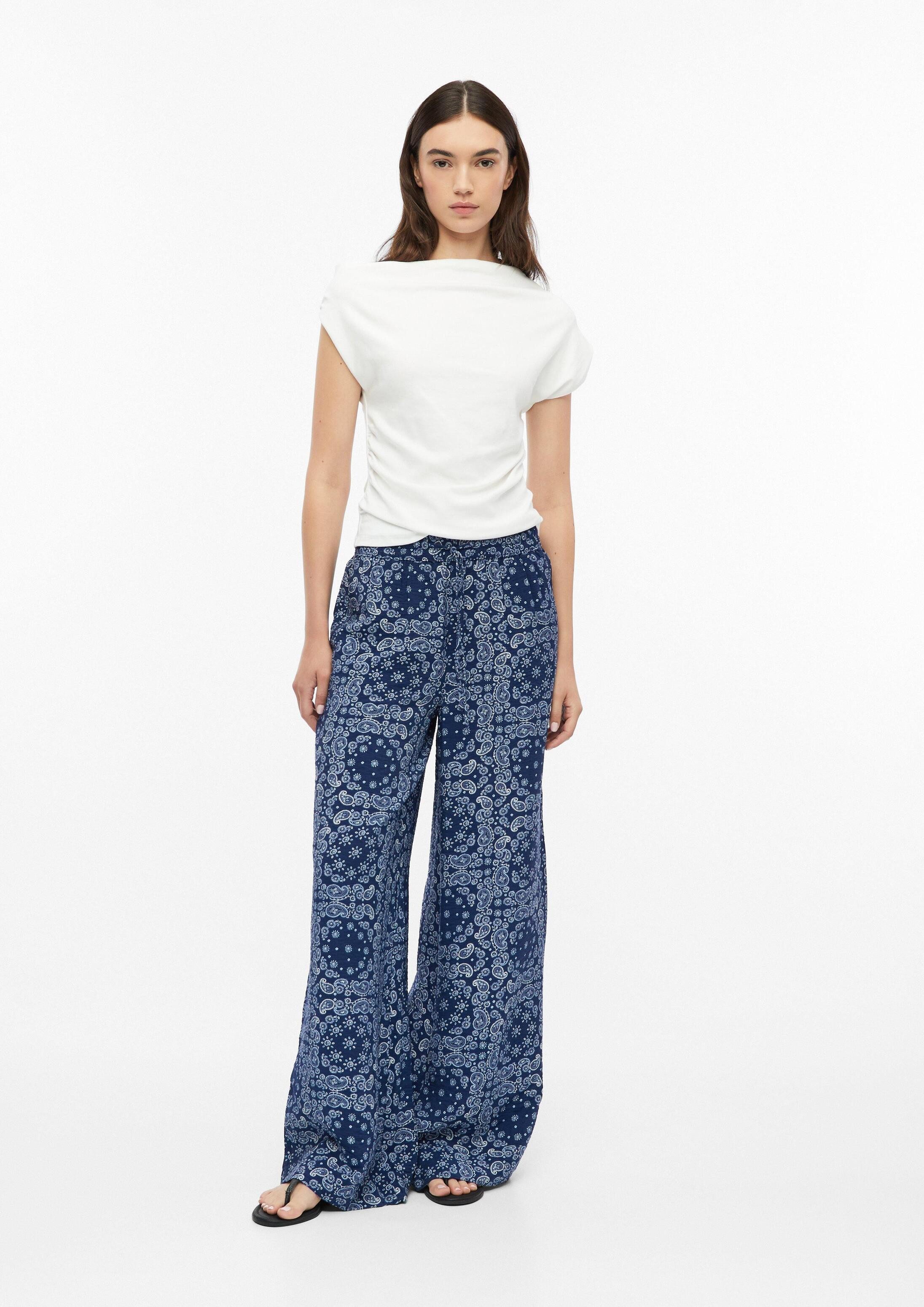 s.Oliver Chinos Hose Strukturierte Wide-Leg-Hose aus Viskosemix