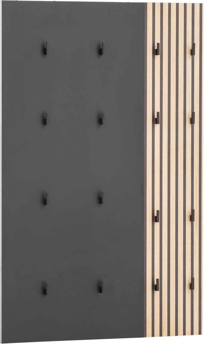 Schildmeyer Garderobenpaneel Alexa, Breite 73 cm, Mit Akustikprint, 16 Kleiderhaken