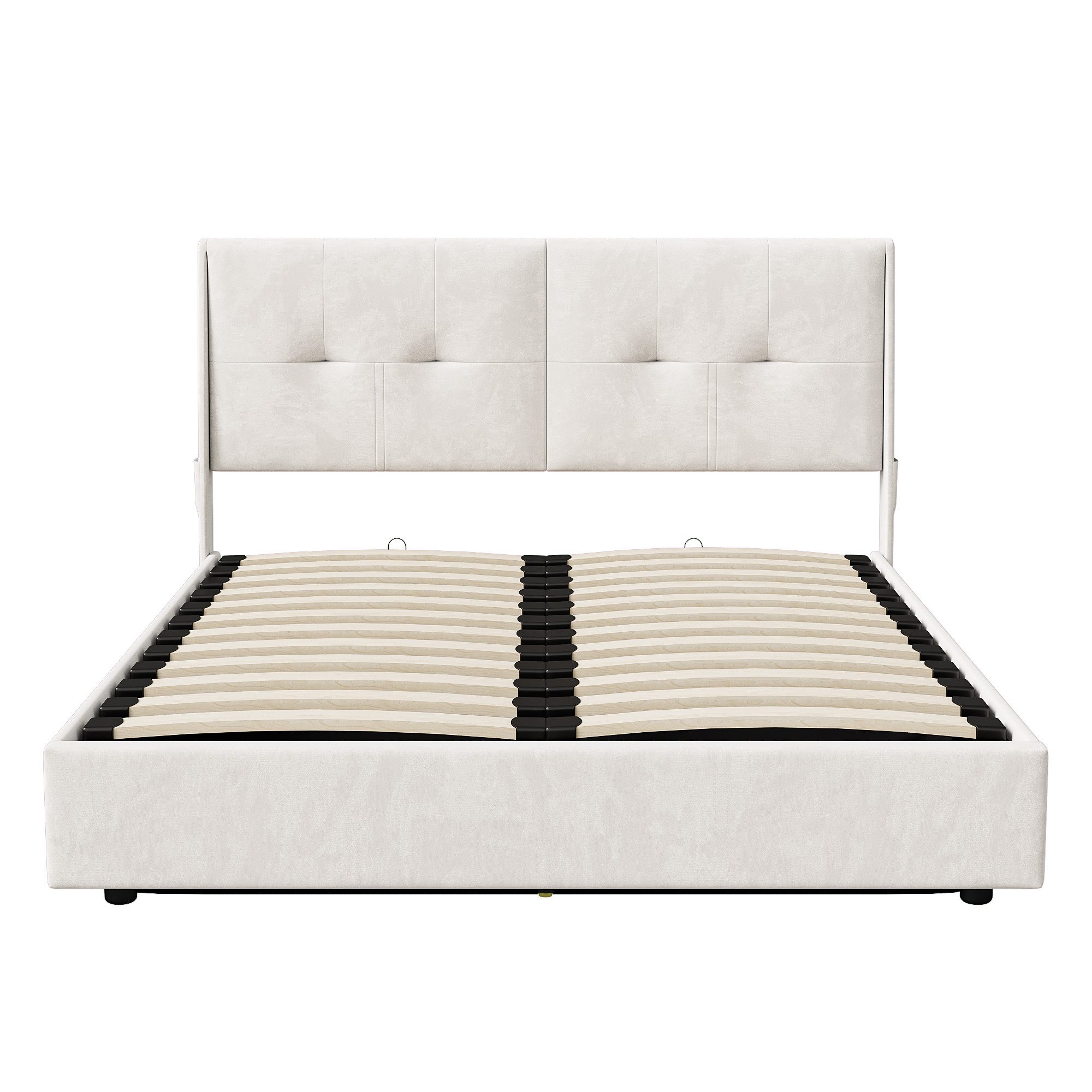 Gdood Polsterbett Stauraumbett LED Doppelbett, Samtstoff (1-tlg., Hydraulis günstig online kaufen