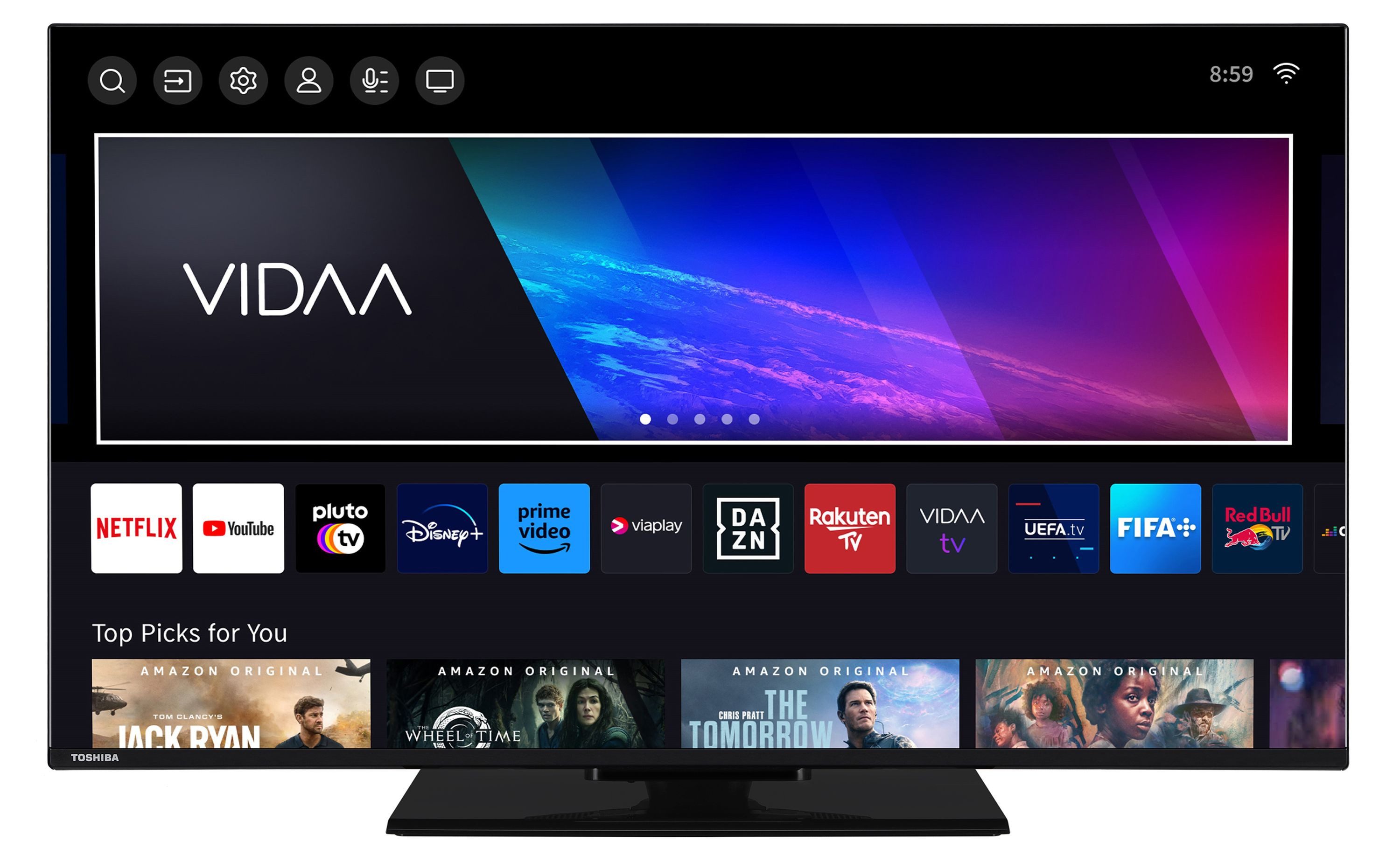 Toshiba 43UV3463DAW LCD-LED Телевизоры (108 cm/43 Zoll, 4K Ultra HD, VIDAA Smart TV, VIDAA TV, Dolby Vision HDR, Triple-Tuner)