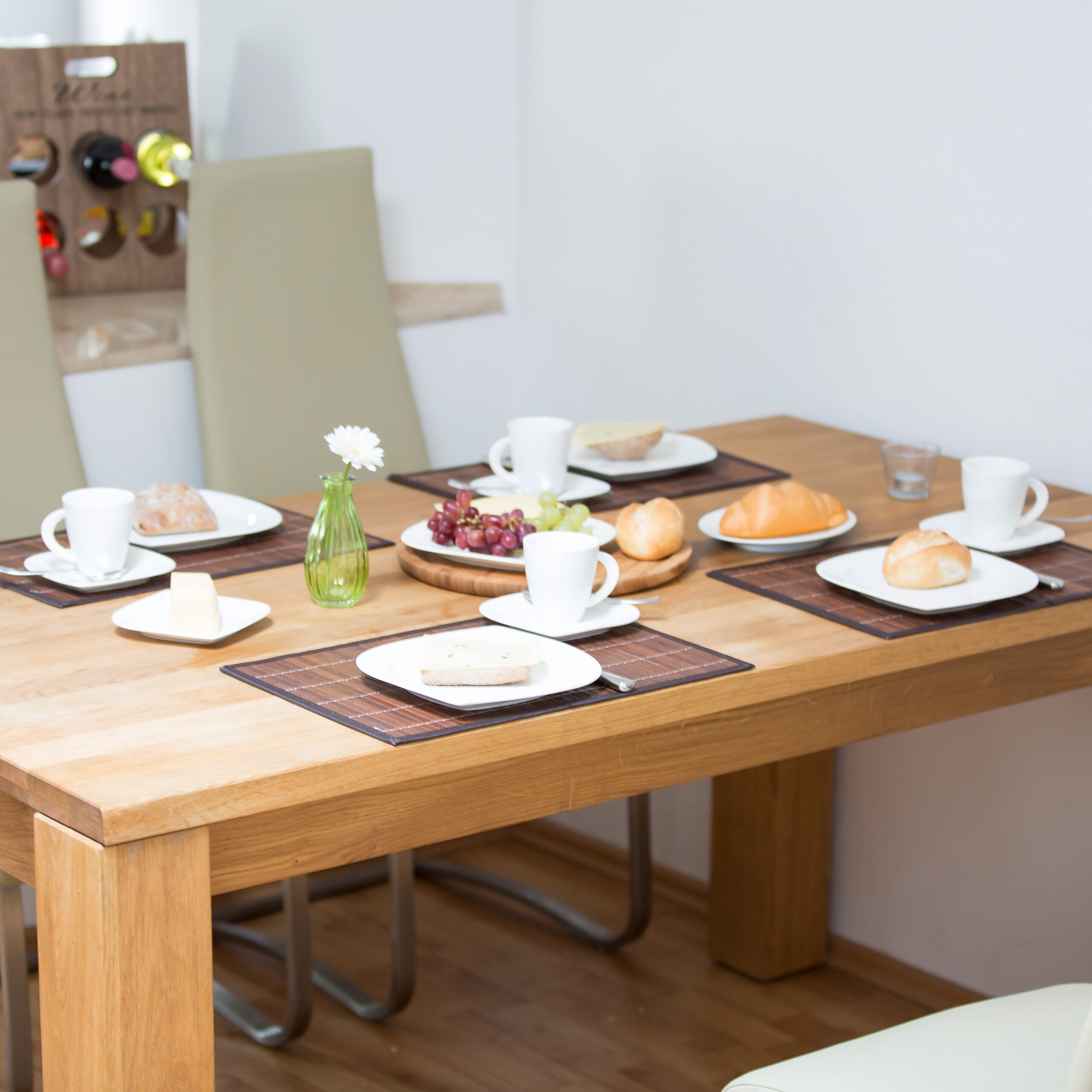 relaxdays Platzset Tischset 4er Set Bambus, (4er Set), braun günstig online kaufen