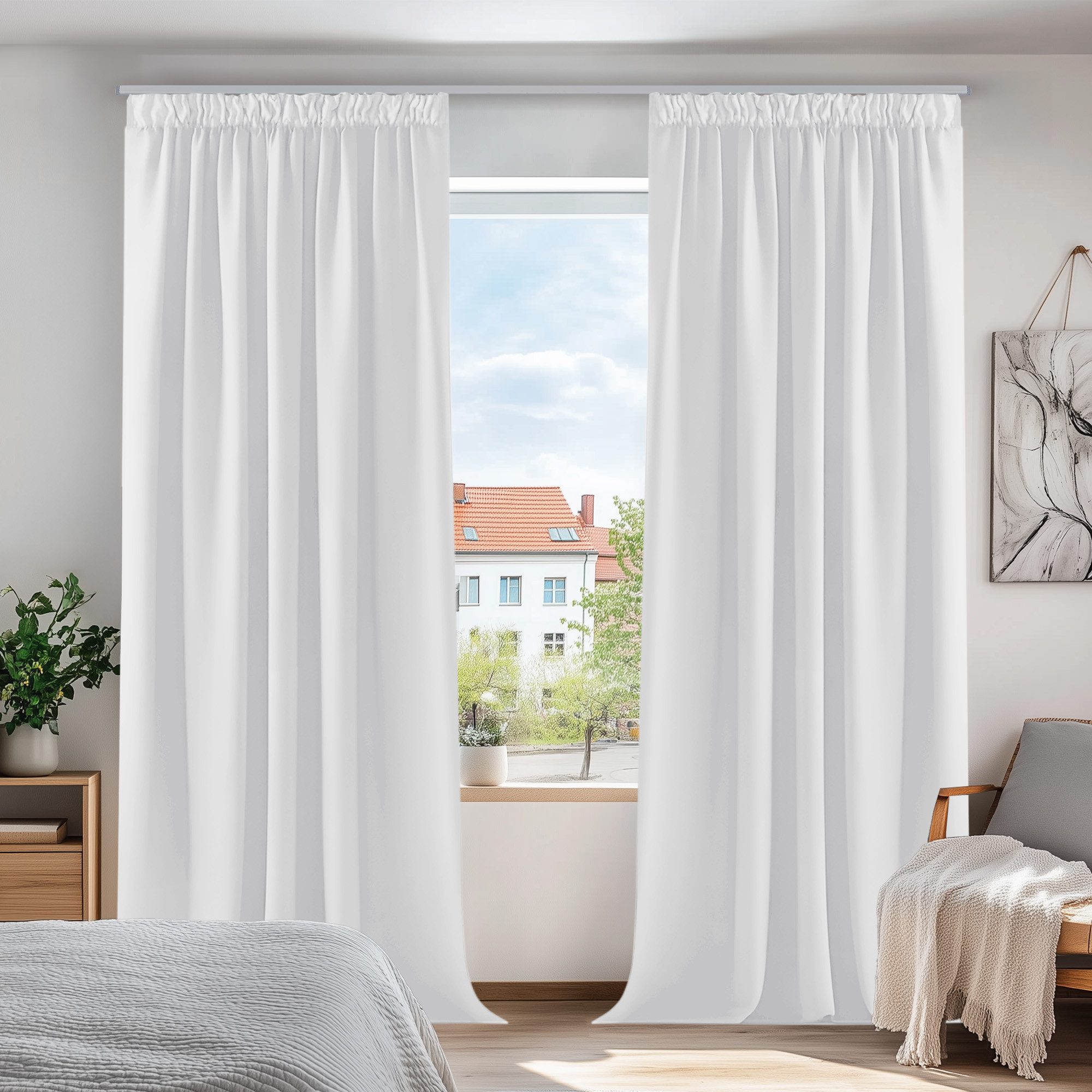 Deconovo Verdunkelungsvorhang Gardinen mit Kräuselband Blickdicht günstig online kaufen