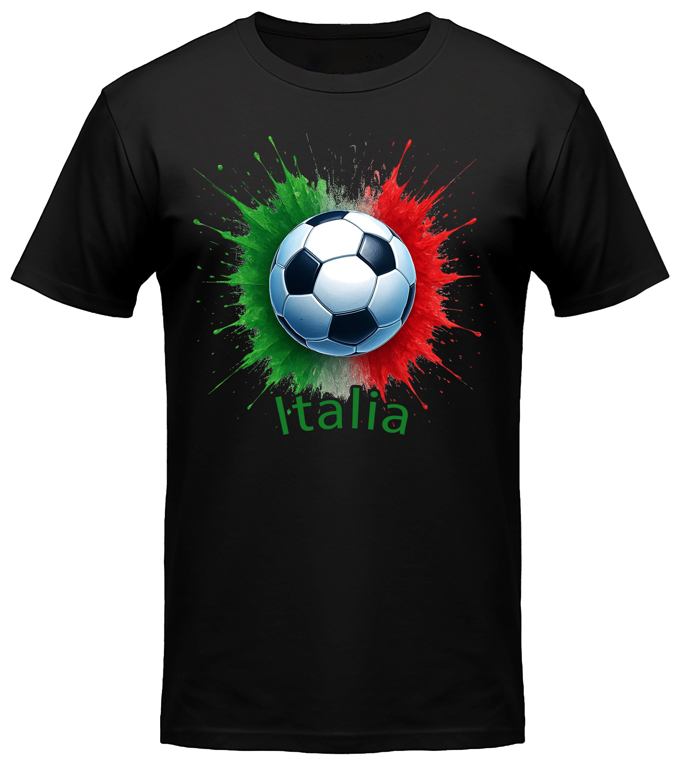 MyDesign24 T-Shirt Fussball Shirt - WM T-Shirt schwarz Herren und Damen Fussball kurzarm Italien Fan-Shirt i677
