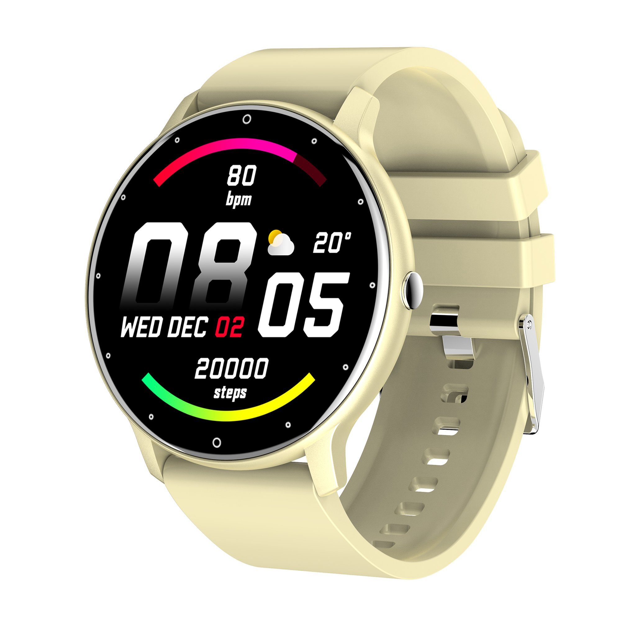 autolock Smartwatch mit Blutdruckmessung,Fitness-Tracker,Gesundheits-Tracker Smartwatch (1,28 Zoll), IP67,wasserdichte Smartwatch für Damen und Herren Smartwatch