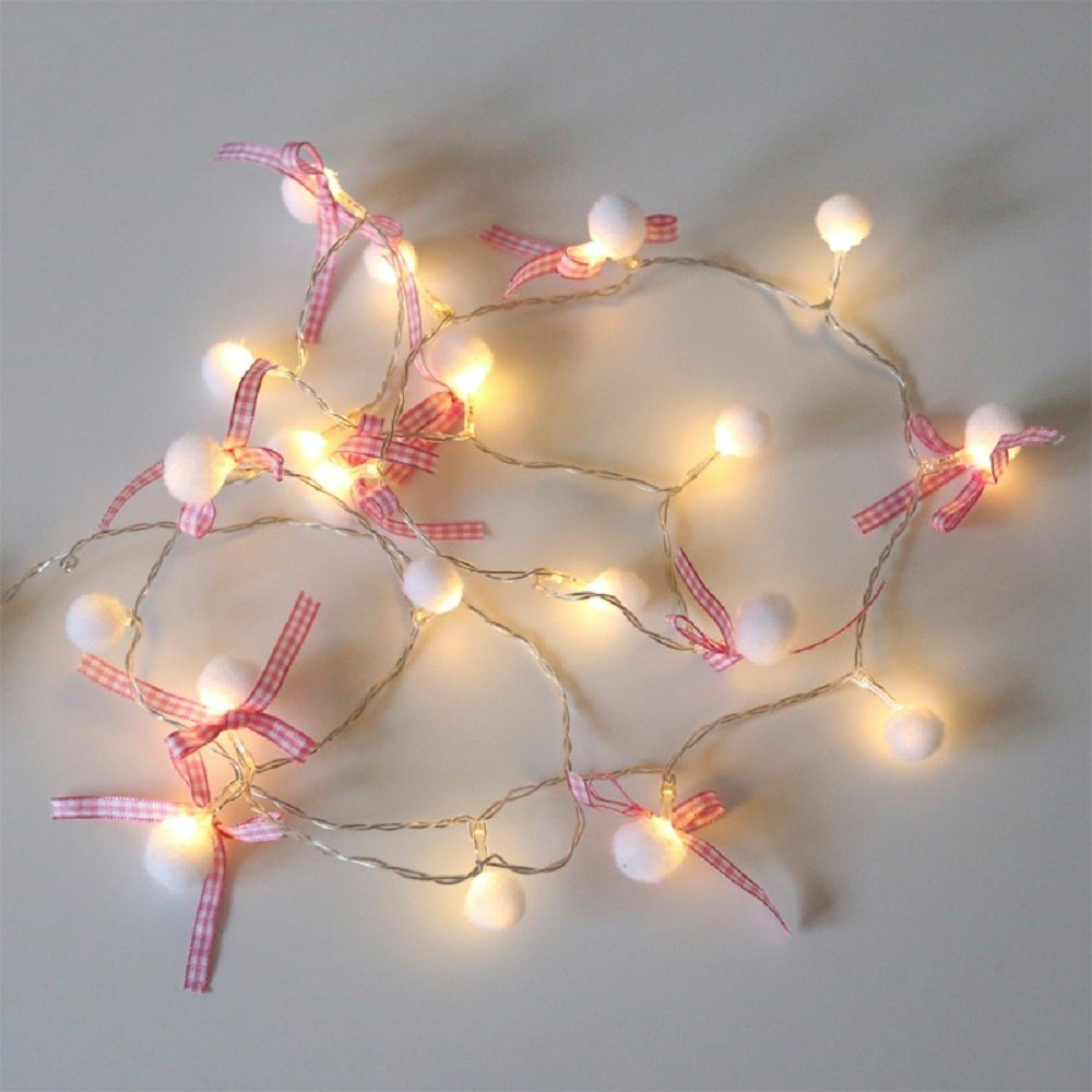 Grafelstein Lichterkette »Lichterkette SCHNEEBALL weiß mit rosa
