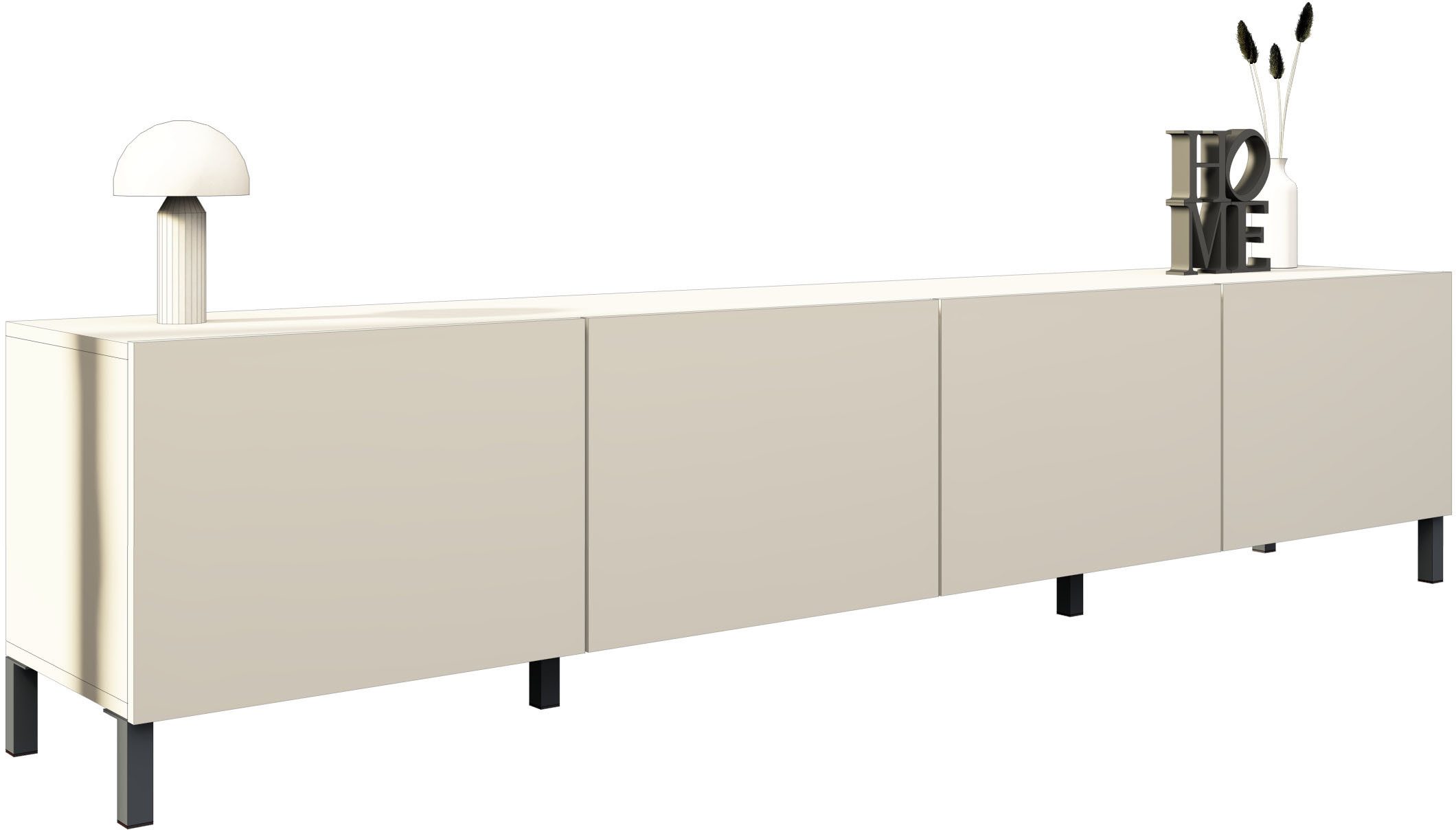 borchardt Möbel Lowboard Sophia, TV-Schrank mit Metallfüßen, Metallfüße, grifflose Optik