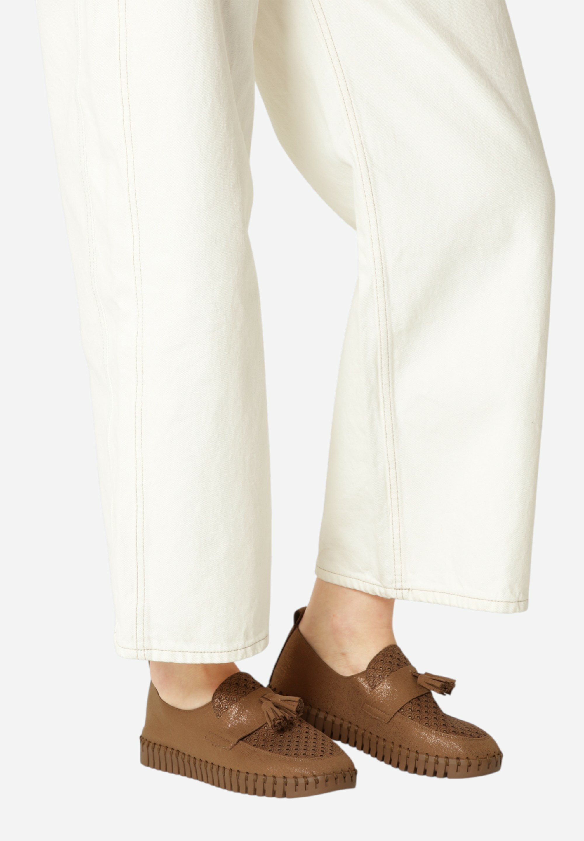 Ilse Jacobsen TULIP3890 Slipper Tulip-Loafer mit Quasten und Glitzer, bequeme tonige Sohle