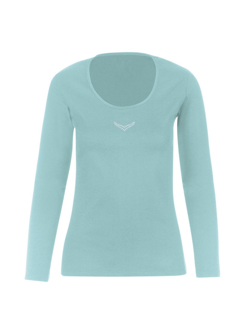 Trigema Longsleeve TRIGEMA Langarmshirt mit Kristallsteinen (1-tlg) günstig online kaufen