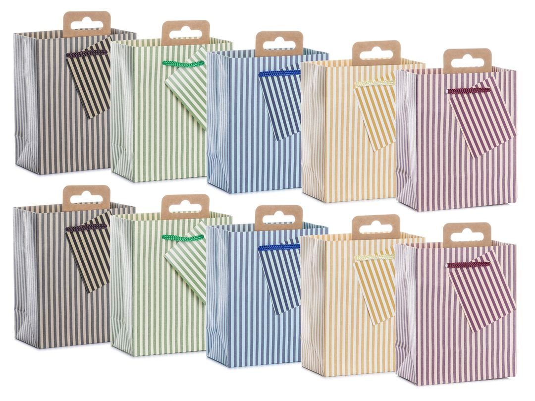 Geschenkbox Premium Klein Geschenktüten Geschenktaschen 10-100 Stk Mini Streifen
