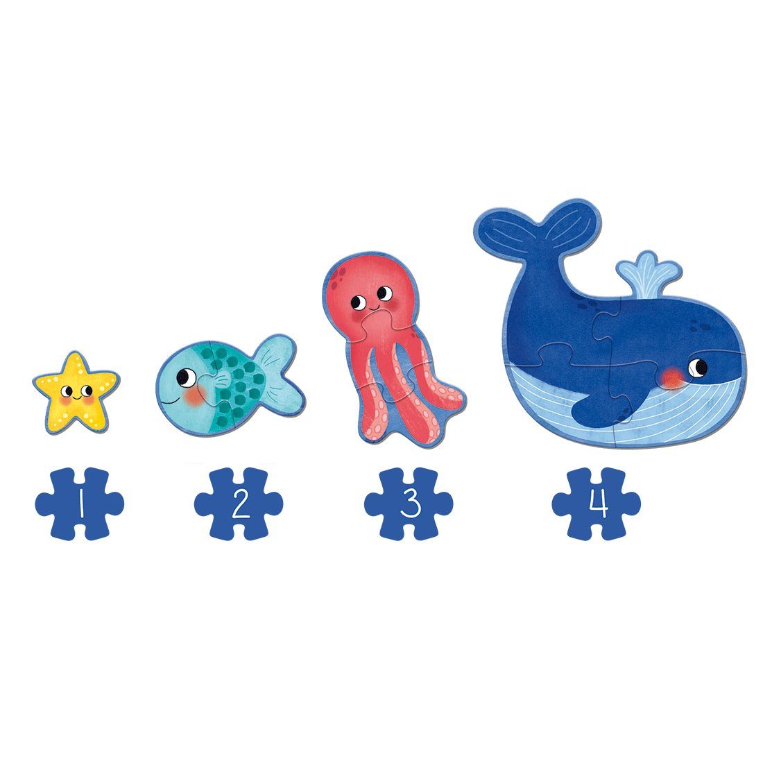 Goula Puzzle Goula 1120700014 Ozean 18 Teile XXL Puzzle, 18 Puzzleteile
