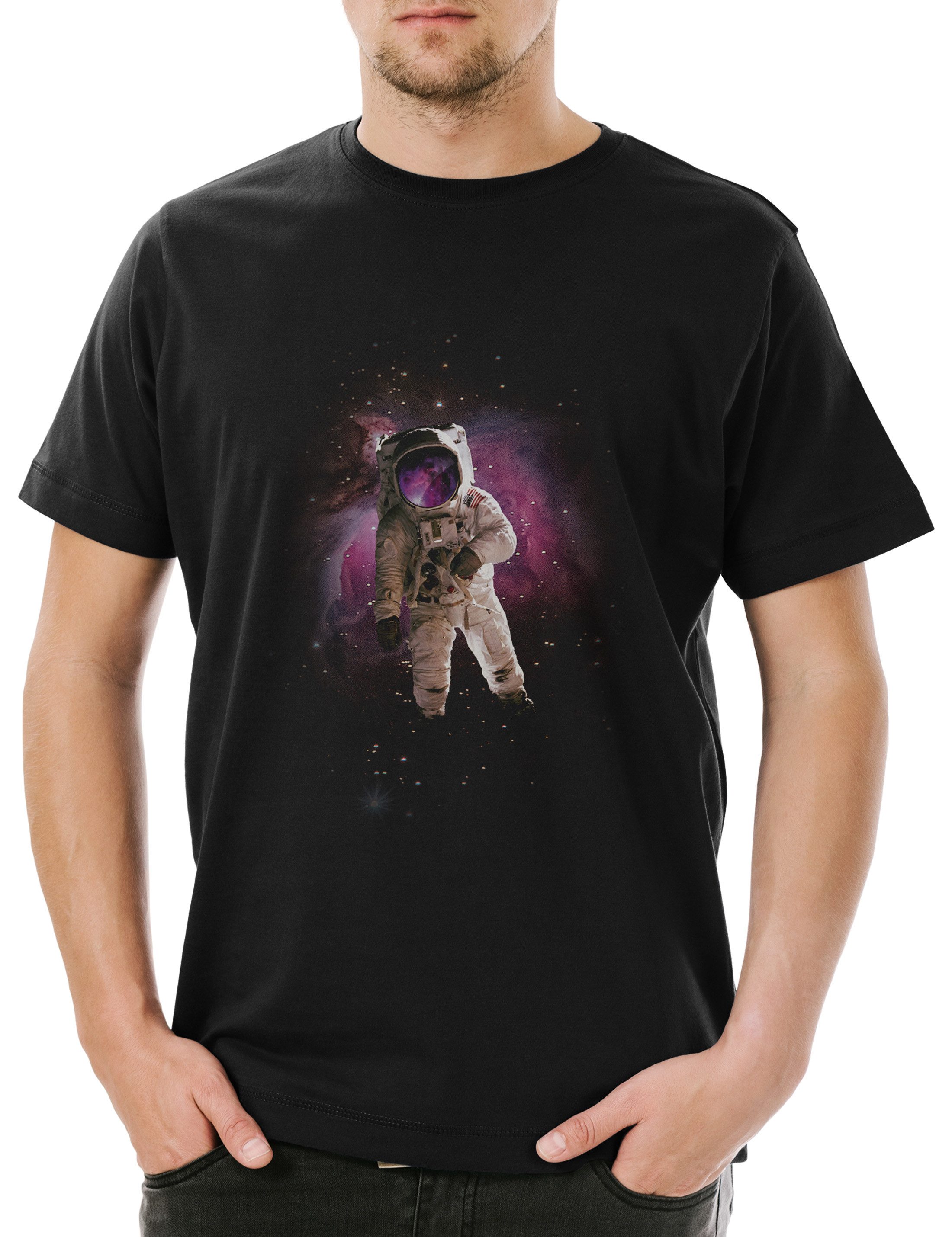 Print-Shirt Astronaut Herren T-Shirt Space Station Weltraum Universum Kosmaonaut