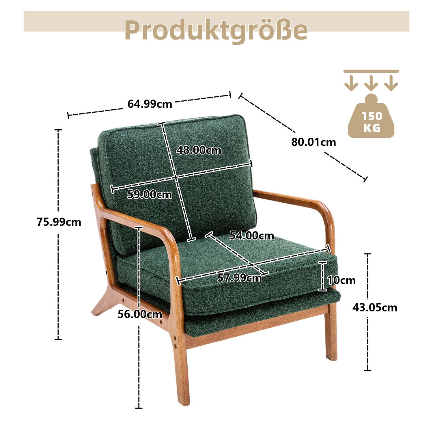 GLP Loungesessel Relaxsessel Holzsessel mit gepolstertem günstig online kaufen