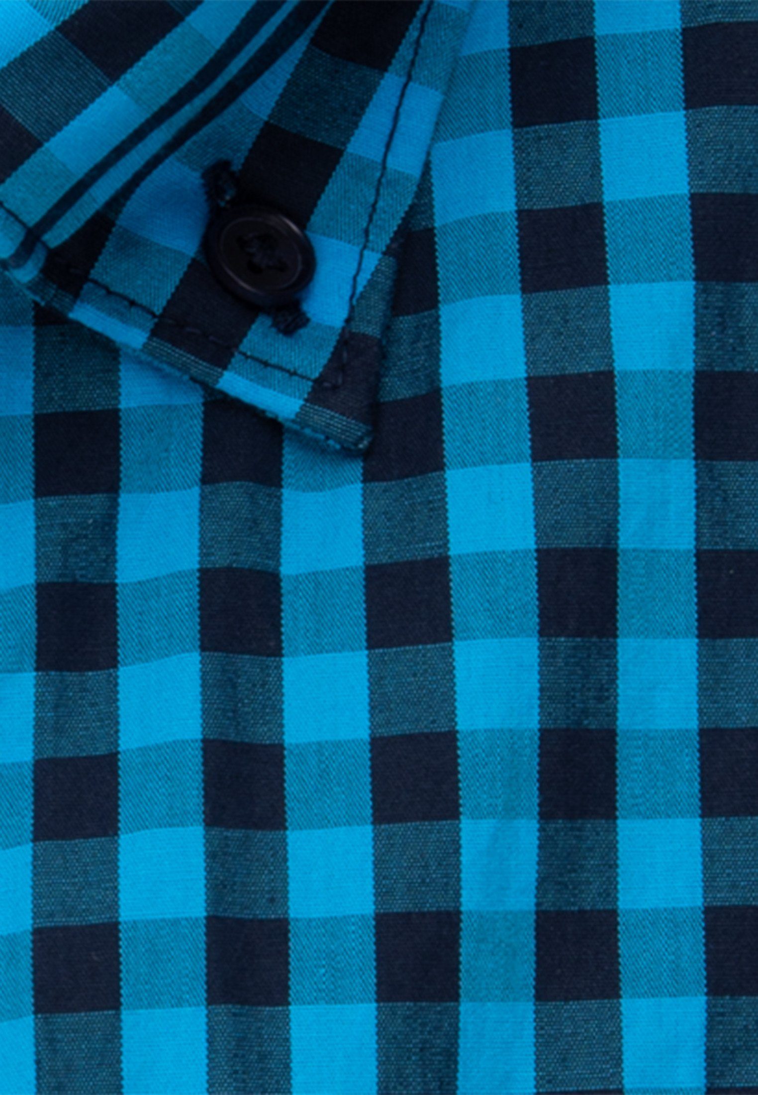 Herren Hemden seidensticker Businesshemd Regular Regular Kurzarm Button-Down-Kragen Karo