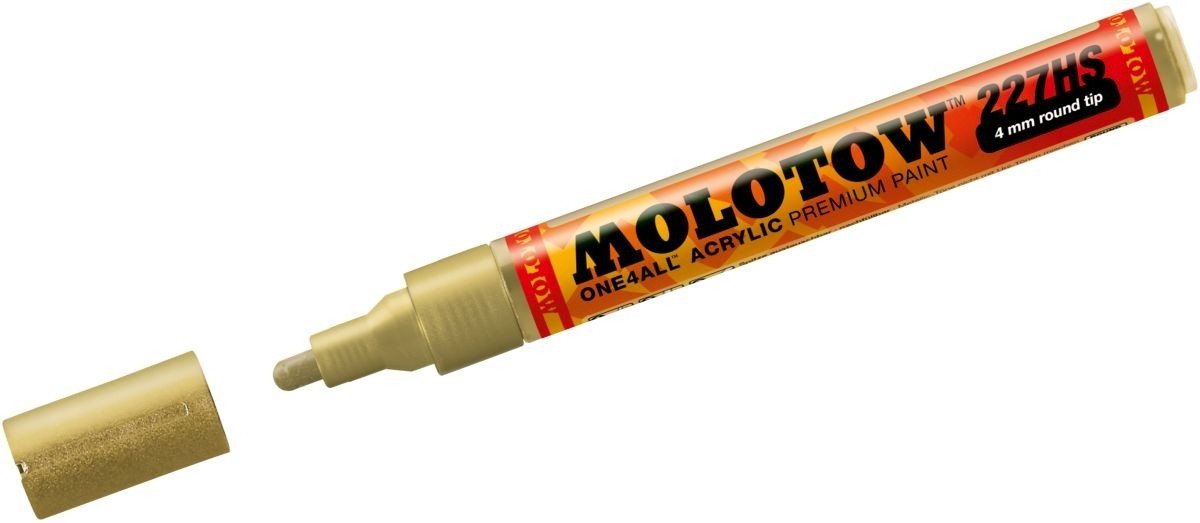 Thumbnail - MOLOTOW Permanentmarker Permanentmarker One4All 227 HS nachfüllbar 4mm metallic gold