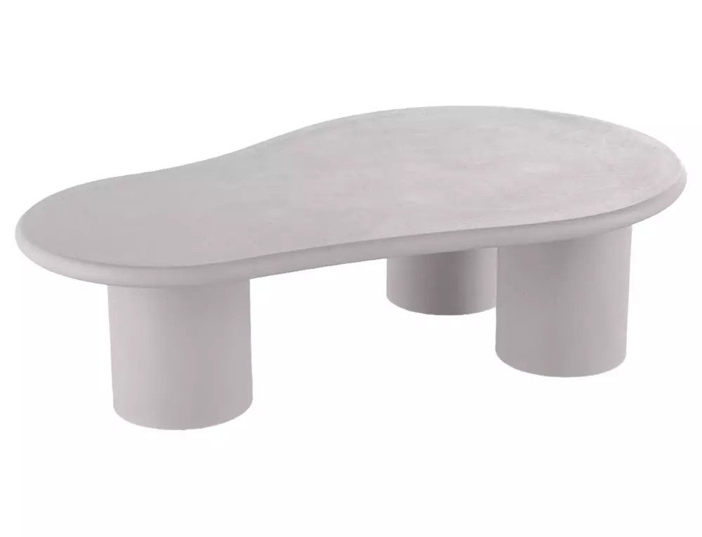 yourhouse24 Couchtisch Design MONTE 130x80cm, Mikrozement Grau, Organische Form (1 Tisch), Breite 130 cm