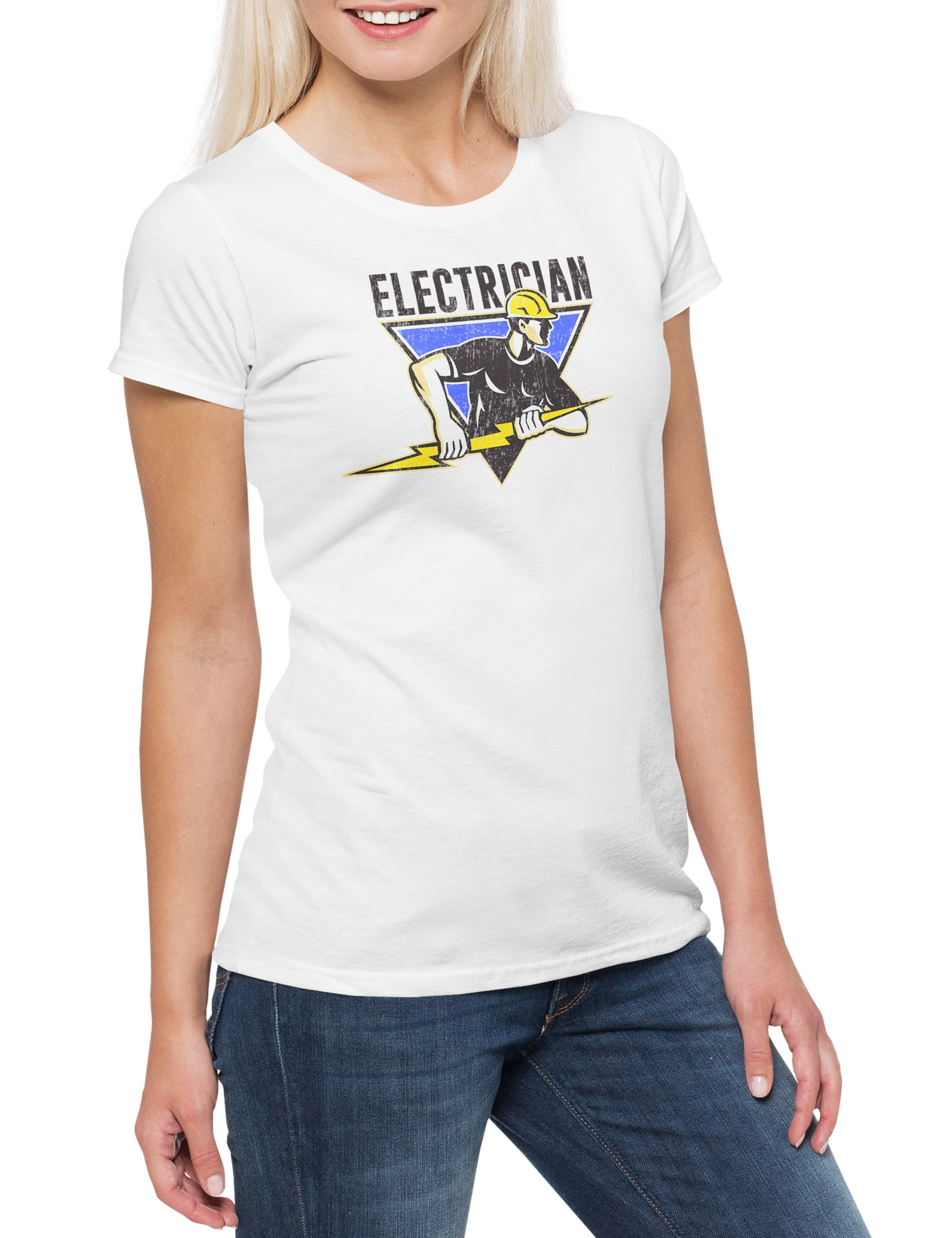 Print-Shirt Electrician I Damen T-Shirt Elektriker Meister Beruf Handwerk