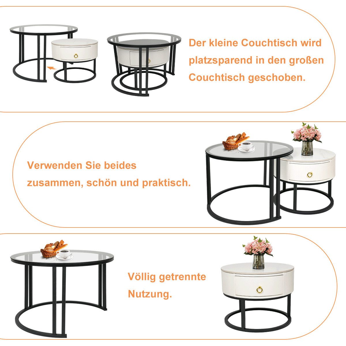 MULISOFT Couchtisch 2er Set Beistelltisch für günstig online kaufen