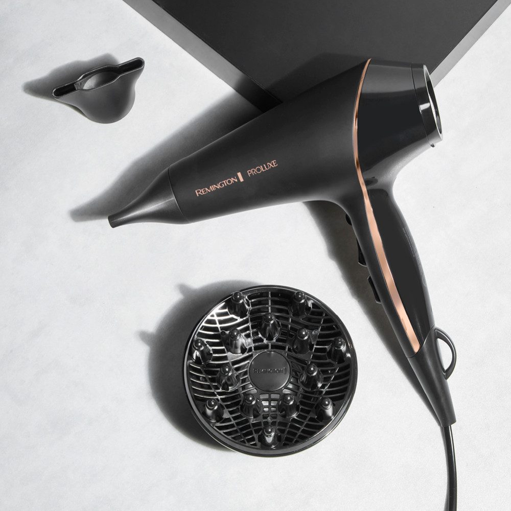 Remington Haartrockner PROluxe Midnight Edition (AC9140B), 2400 W, Profi, mit Ionenpflege, OPTIheat-Technologie und langlebigem AC-Motor