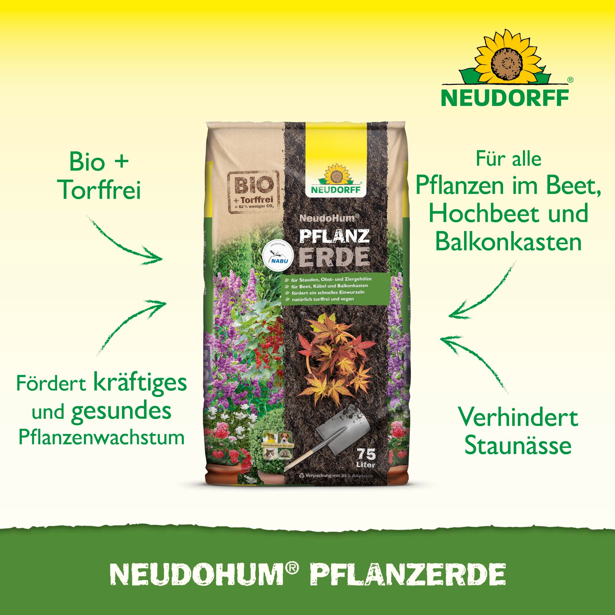 Neudorff Pflanzerde NeudoHum PflanzErde 75 Liter, (Torffreie Bio Gartenerde günstig online kaufen