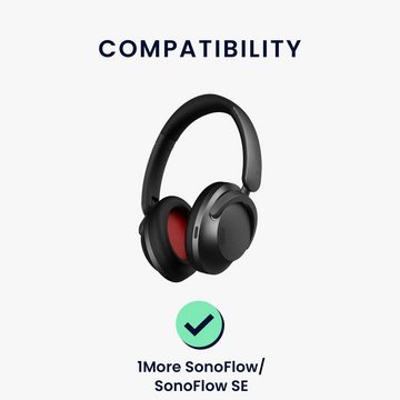 kwmobile 2x Ohr Polster für 1More SonoFlow / SonoFlow SE HiFi-Kopfhörer (Ohrpolster Kopfhörer - Kunstleder Polster für Over Ear Headphones)