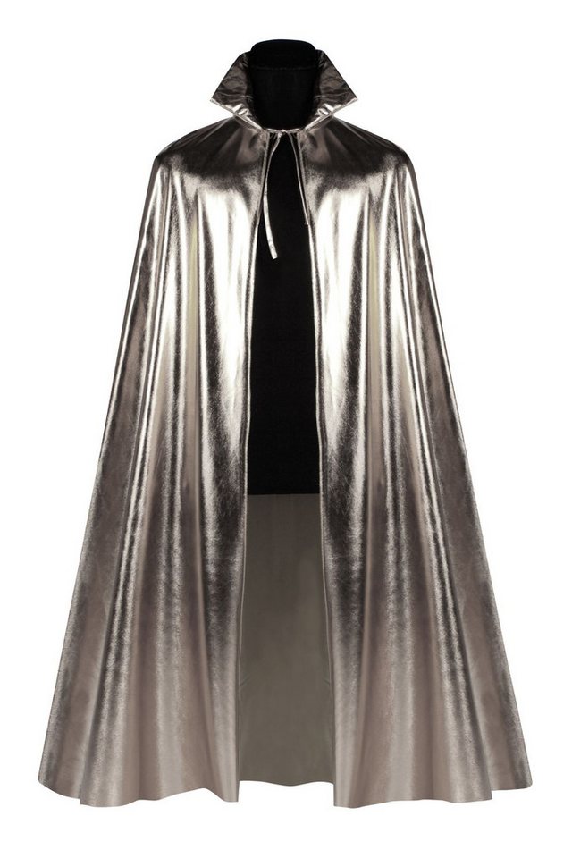 thetru Kostüm Silberner Metallic Umhang zum Kostüm, 130 cm