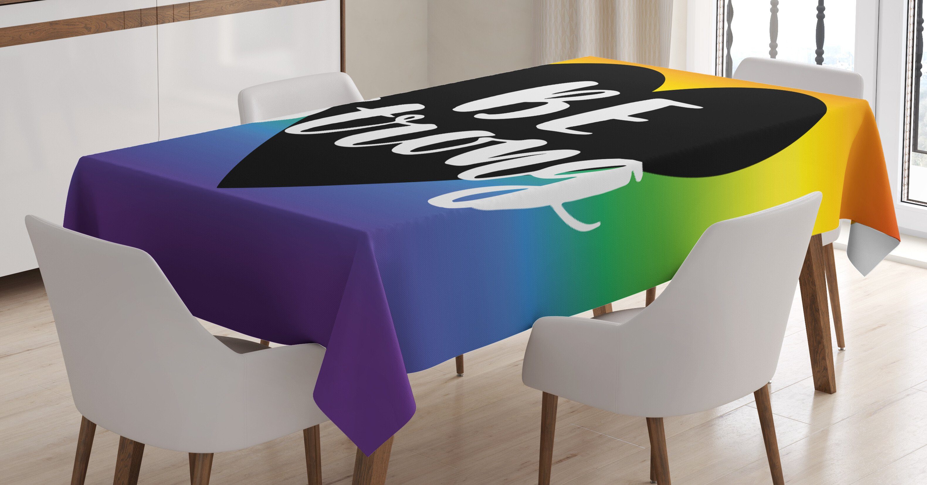 Abakuhaus Tischdecke Farbfest Waschbar Für den Außen Bereich geeignet Klare Farben, Stolz Seien Sie stark Slogan Herz