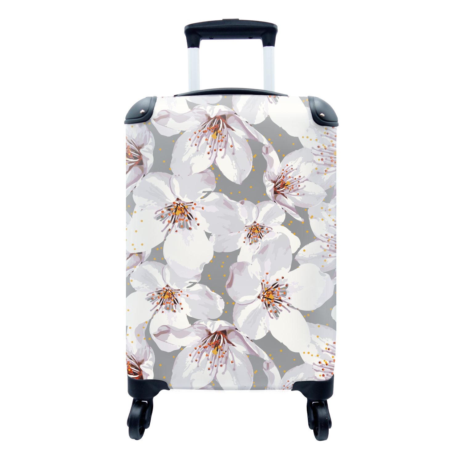 MuchoWow Handgepäckkoffer Blumen - Sakura - Muster, 4 Rollen, Reisetasche mit rollen, Handgepäck für Ferien, Trolley, Reisekoffer