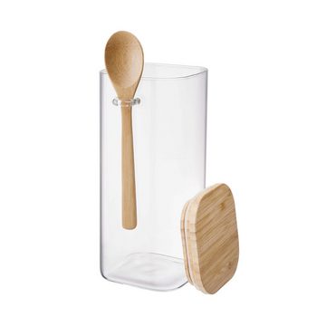 BUTLERS Vorratsglas COMPOSITION Vorratsglas 1800ml, Borosilikatglas, Bambus, Silikon